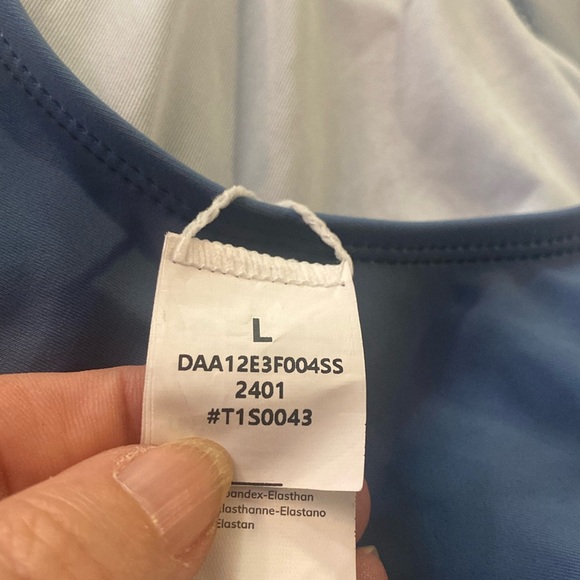 Cupshe V-Neck Side Ruching, Criss Cross Self Tie Back One Piece Swim Stone Blue - Picture 12 of 14